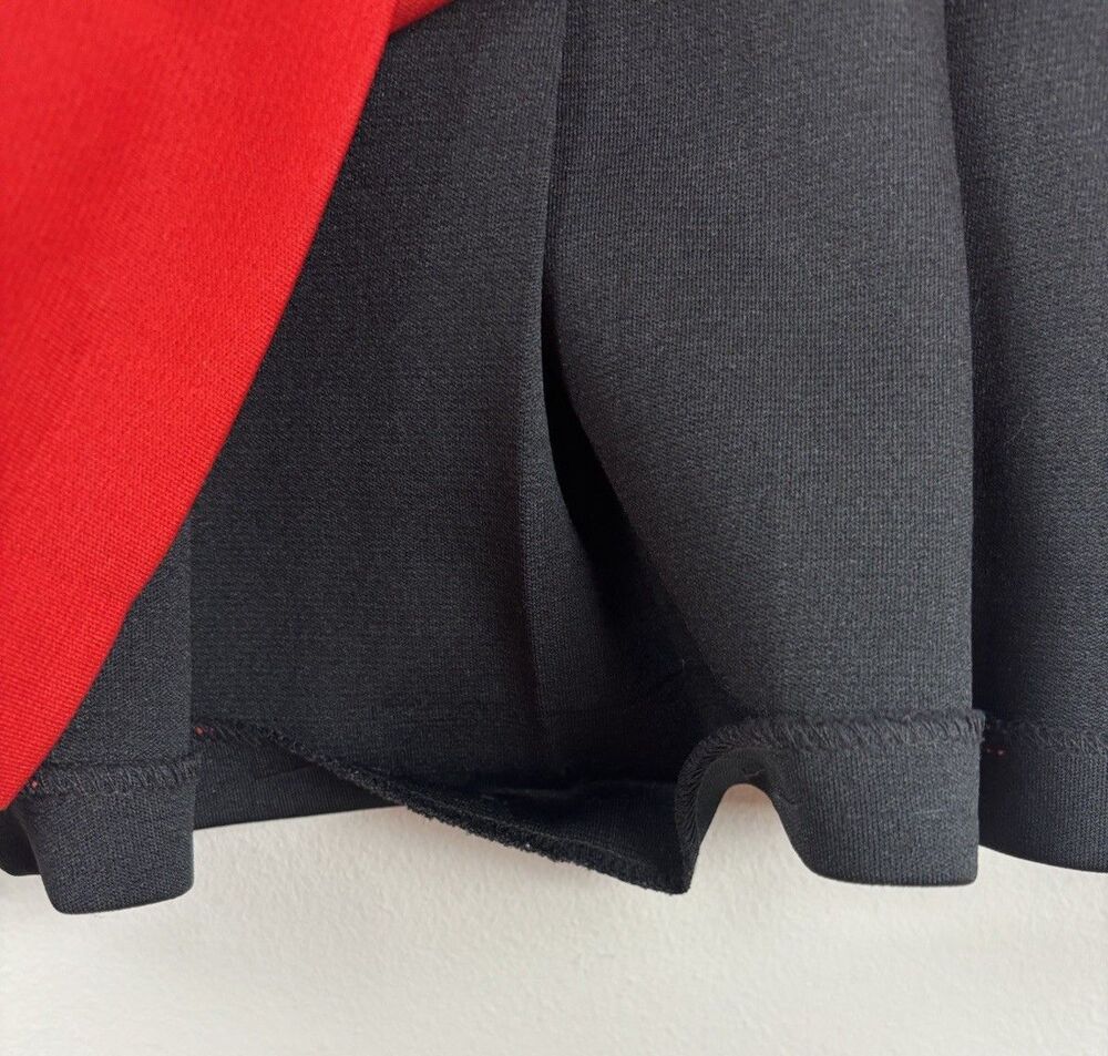 Vtg 80’s VARSITY Red/Black School Cheerleader Uniform Top & Skirt Cheer Costume - Picture 10 of 10